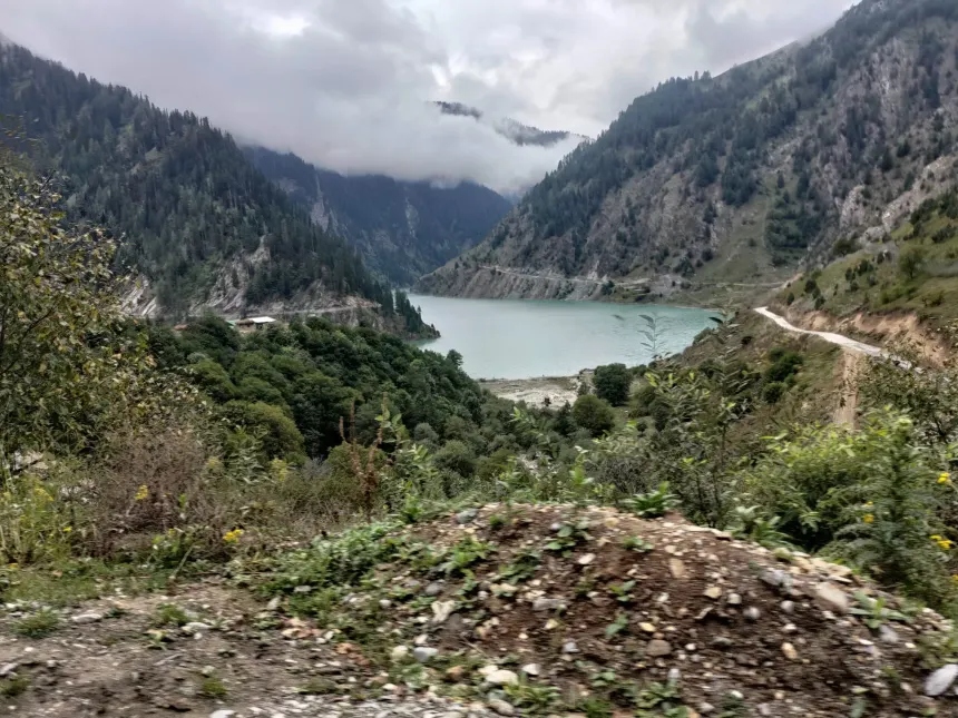 Kishanganga reservoir mountain view