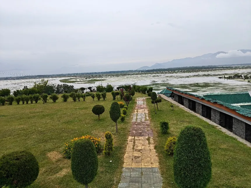 Watlab viewpoint garden over Wular Lake