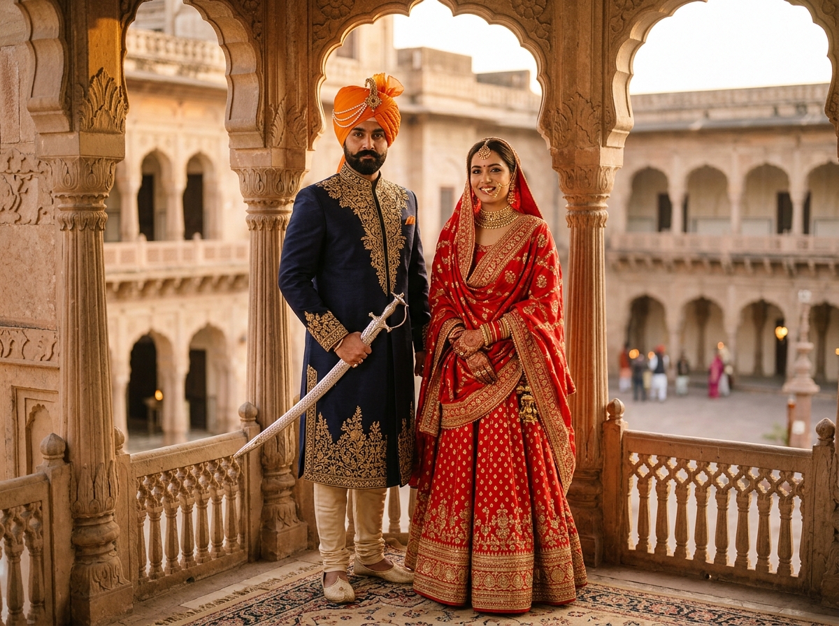 Traditional Dogra Rajput Court Attire