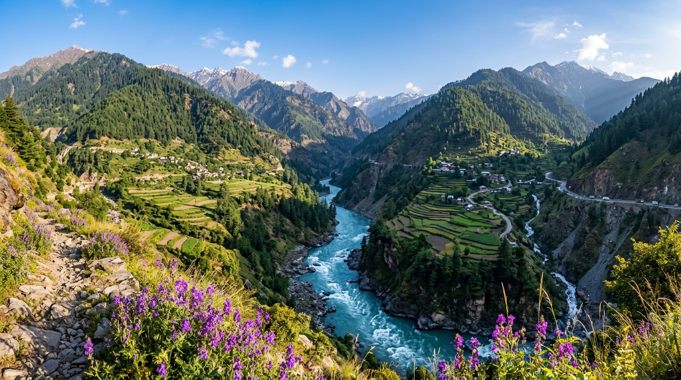 Chenab River Gorge Ramban Landscape